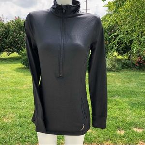 Black Three Quarter Zipper Dri-Fit Top - Medium